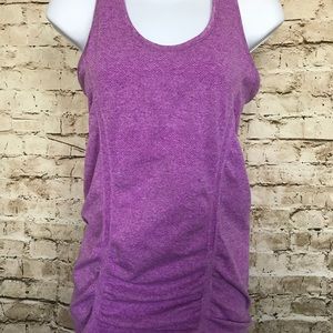 Athleta Sz S RacerBack Purple Top Ruched